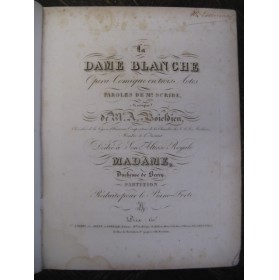 BOIELDIEU Adrien La Dame Blanche Opera ca1825