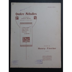 FÉVRIER Henry Résurrection Chant Piano 1925