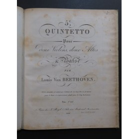 BEETHOVEN Quintettes Viola Seconda 2e Alto ca1820