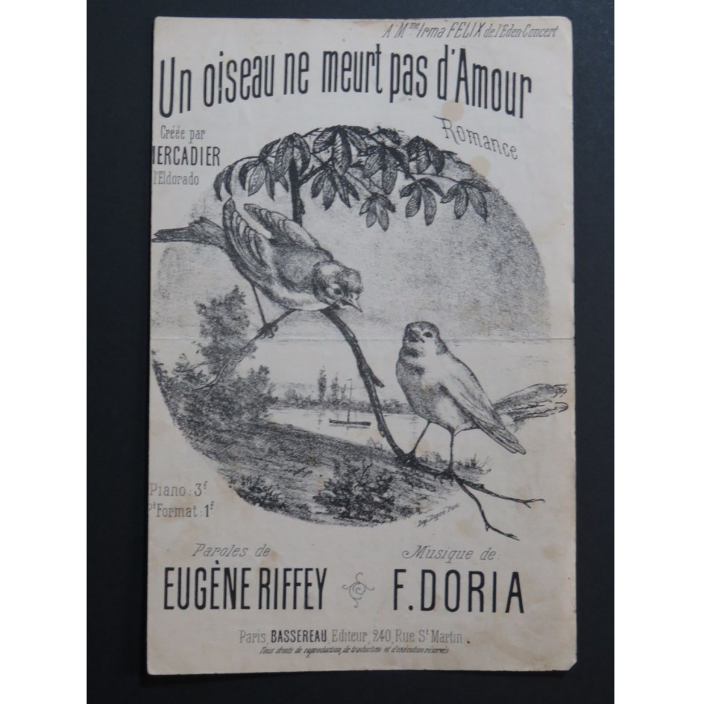 Un Oiseau ne meurt pas d'Amour F. Doria Chant XIXe
