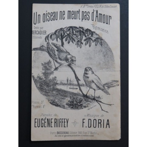 Un Oiseau ne meurt pas d'Amour F. Doria Chant XIXe