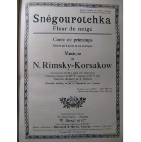RIMSKY-KORSAKOW Snégourotchka Opera 1908