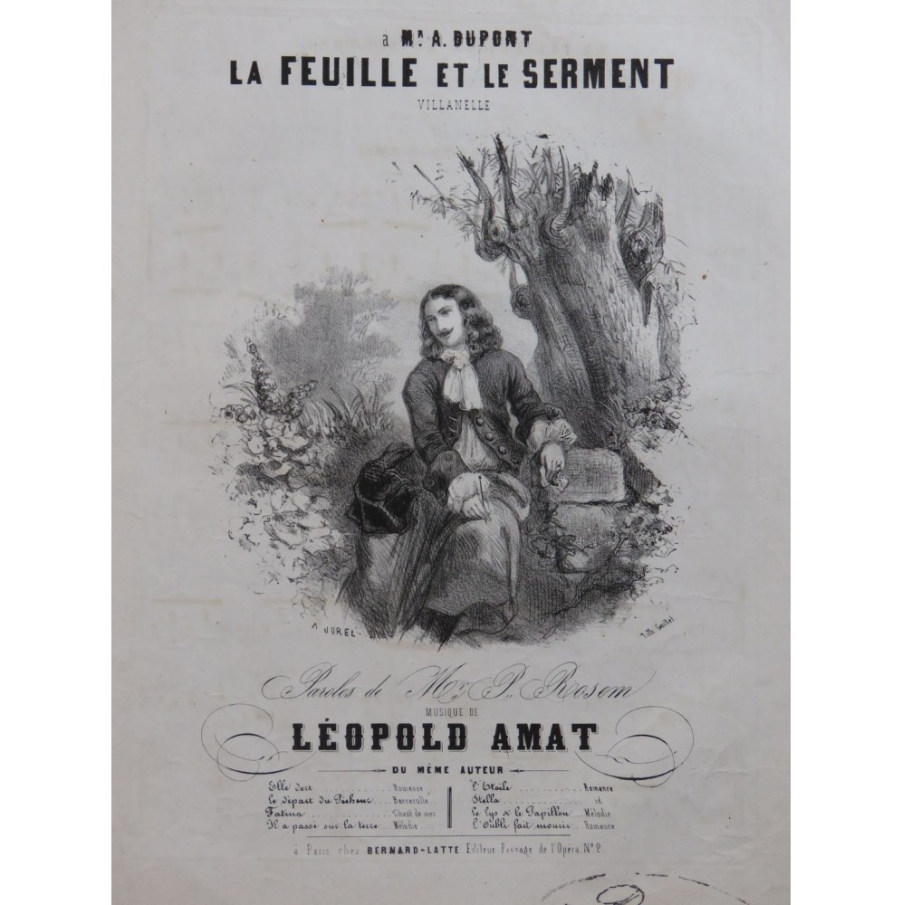 AMAT Léopold La Feuille et le Serment Chant Piano ca1840