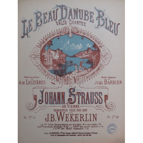 STRAUSS Johann Le Beau Danube Bleu Valse Chantée Piano Chant 1946