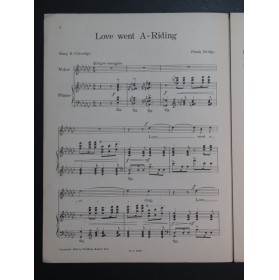 BRIDGE Frank Love Went A-Riding Chant Piano 1916