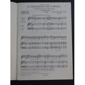 BRITTEN Benjamin A Ceremony of Carols Chant Harpe 1968