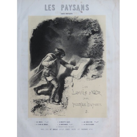 PARIZOT Victor Les Paysans No 5 Les Louis d'Or Chant Piano ca1850