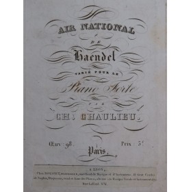 CHAULIEU Charles Air National de Haendel op 98 Piano ca1830