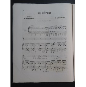 SCHUBERT Franz Le Départ Chant Piano ca1840