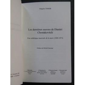 TOSSER Grégoire Les dernières Oeuvres de Dimitri Chostakovitch 2000
