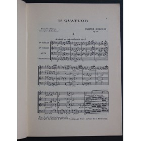 DEBUSSY Claude Quatuor No 1 Violon Alto Violoncelle 1971