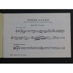 HAYDN Joseph Melodies for Descant Recorder Flûte à bec 1963