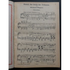 WAGNER Richard Rienzi Opéra Piano Chant 1910