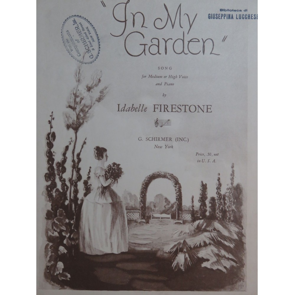 FIRESTONE Idabelle In My Garden Chant Piano 1933