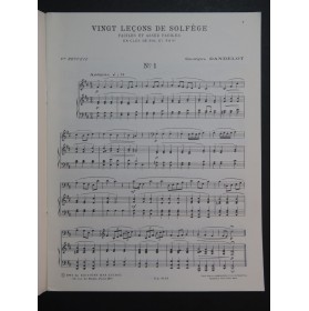 DANDELOT Georges Soixante Leçons de Solfège 1er Volume Chant Piano
