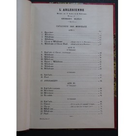 BIZET Georges L'Arlésienne Opéra Chant Piano XIXe