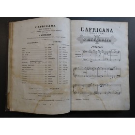 MEYERBEER Giacomo L'Africana Opéra en italien Piano Chant ca1865
