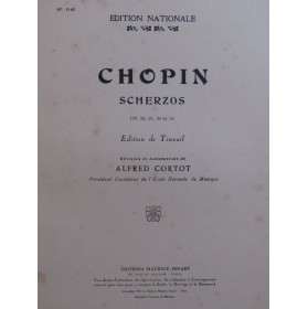 CHOPIN Frédéric Scherzos Alfred Cortot Piano 1933
