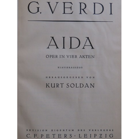 VERDI Giuseppe Aida Allemand Italien Opéra Chant Piano