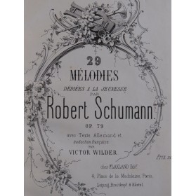 SCHUMANN Robert Mélodies op 79 Chant Piano ca1864