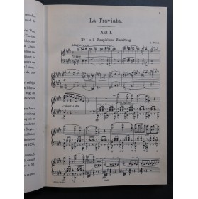 VERDI Giuseppe La Traviata Opéra en allemand Chant Piano