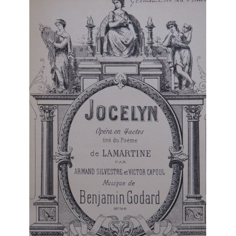 GODARD Benjamin Jocelyn Opéra Chant Piano ca1890