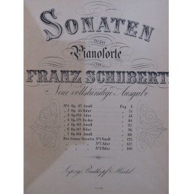 SCHUBERT Franz Sonaten Sonates Piano XIXe