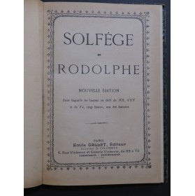 RODOLPHE Solfège Nouvelle édition ca1912