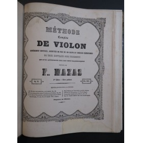 MAZAS F. Méthode Complète op 34 Violon ca1850