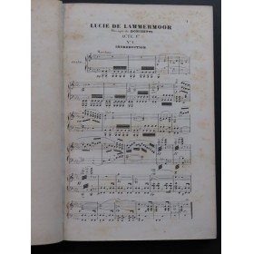 DONIZETTI G. Lucie de Lammermoor Opéra Piano Chant ca1860