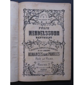 MENDELSSOHN Romances sans Paroles 50 Pièces Piano ca1865