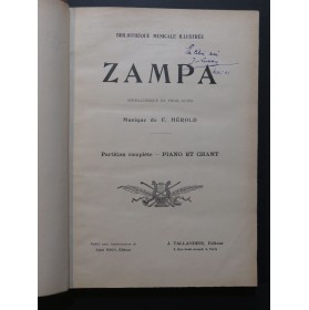 HEROLD Ferdinand Zampa Opéra Chant Piano ca1900