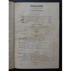 LEONCAVALLO Ruggero Paillase Opéra Piano solo 1893