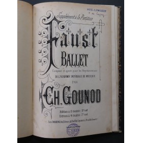 GOUNOD Charles Faust Ballet Piano ca1890