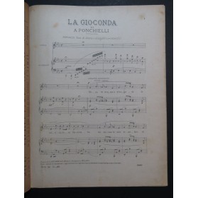 PONCHIELLI A. La Gioconda Romanza Chant Piano ca1904