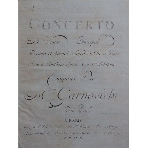 GIORNOVICHI Giovanni Mane Concerto No 1 2e Violon Basse XVIIIe