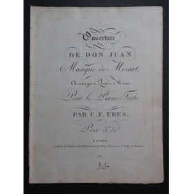 MOZART W. A. Don Juan Ouverture Piano 4 Mains ca1820
