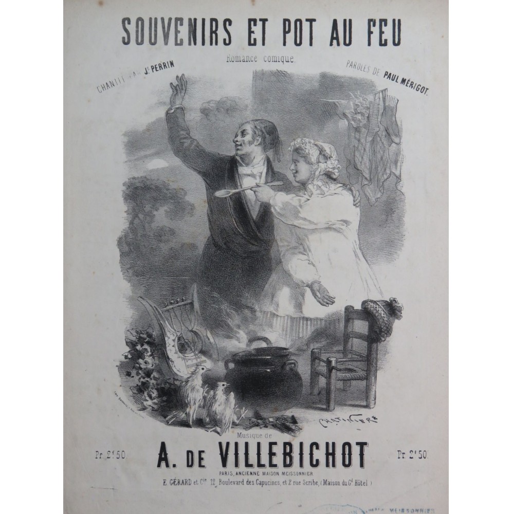 DE VILLEBICHOT Auguste Souvenirs et Pot au Feu Chant Piano ca1865