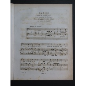 SCHUBERT Franz La Rose Chant Piano ca1835