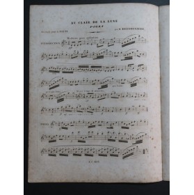 BRETONNIÈRE Victor Au Clair de la Lune Flûte ca1850