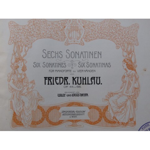 KUHLAU Frédéric Sechs Sonatinen Sonatines Piano 4 mains XIXe