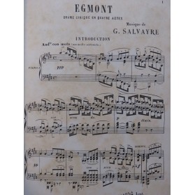 SALVAYRE Gaston Egmont Opéra Chant Piano ca1886
