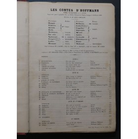 OFFENBACH Jacques Les Contes d'Hoffmann Opéra Piano Chant 1881