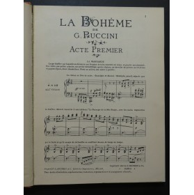 PUCCINI Giacomo La Bohème Opéra Piano Chant 1898