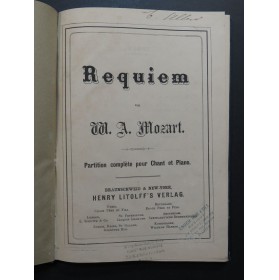 MOZART W. A. Requiem Piano Chant XIXe