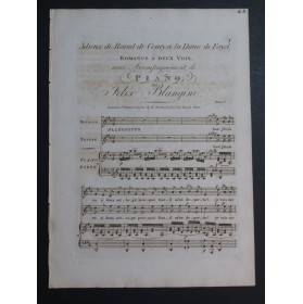 BLANGINI Félix Adieu de Raoul de Coucy à la Dame de Fayet Chant Piano ca1820