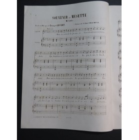 LEFORT Georges Souvenir et Musette Chant Piano ca1865