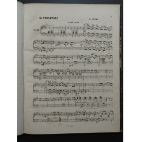 VERDI Giuseppe Il Trovatore Opéra Piano solo ca1860