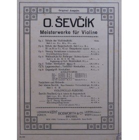SEVCIK Otakar Meisterwerke Trilles Positions Doubles cordes Violon 1901