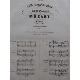 MOZART W. A. Sonates Fantaisies Fugues Thème Piano 4 mains ca1830
